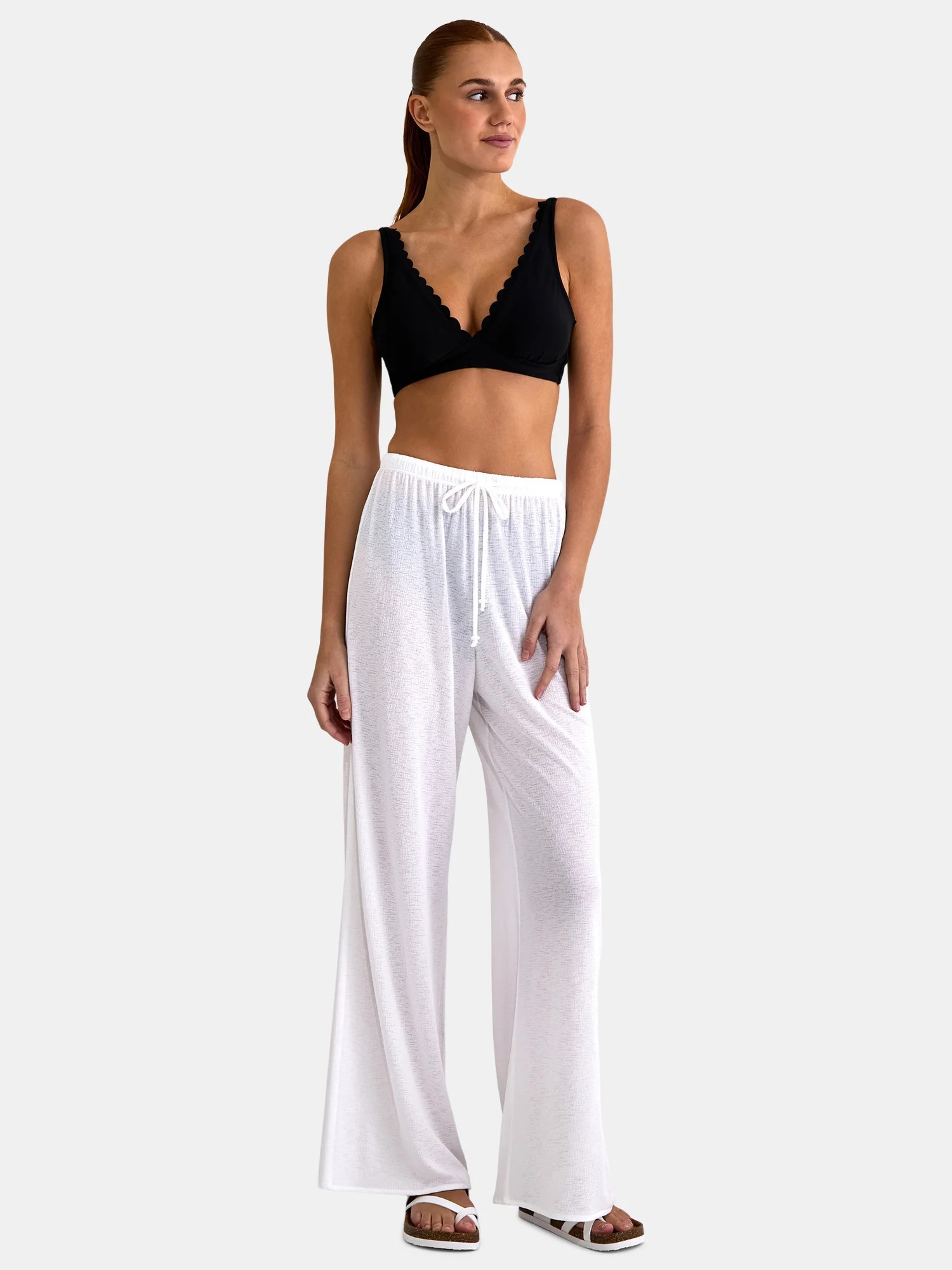 Time and Tru Women's & Women’s Plus Swim Coverup Pants, Sizes XS-3X | Walmart (US)