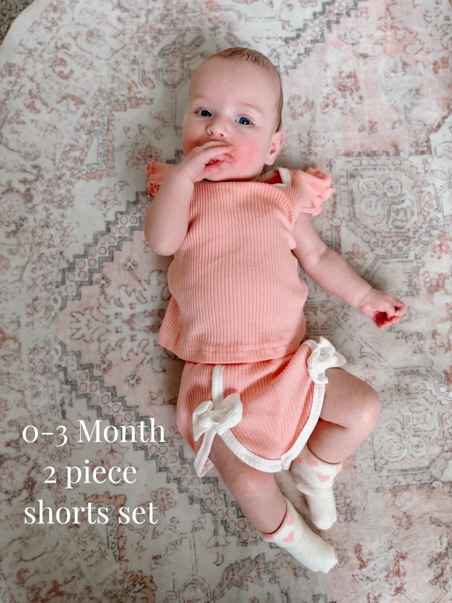 Two piece baby shorts outfit for summer! This is a 0-3 month size. 
#babyclothing #babyapparel 

#LTKBaby