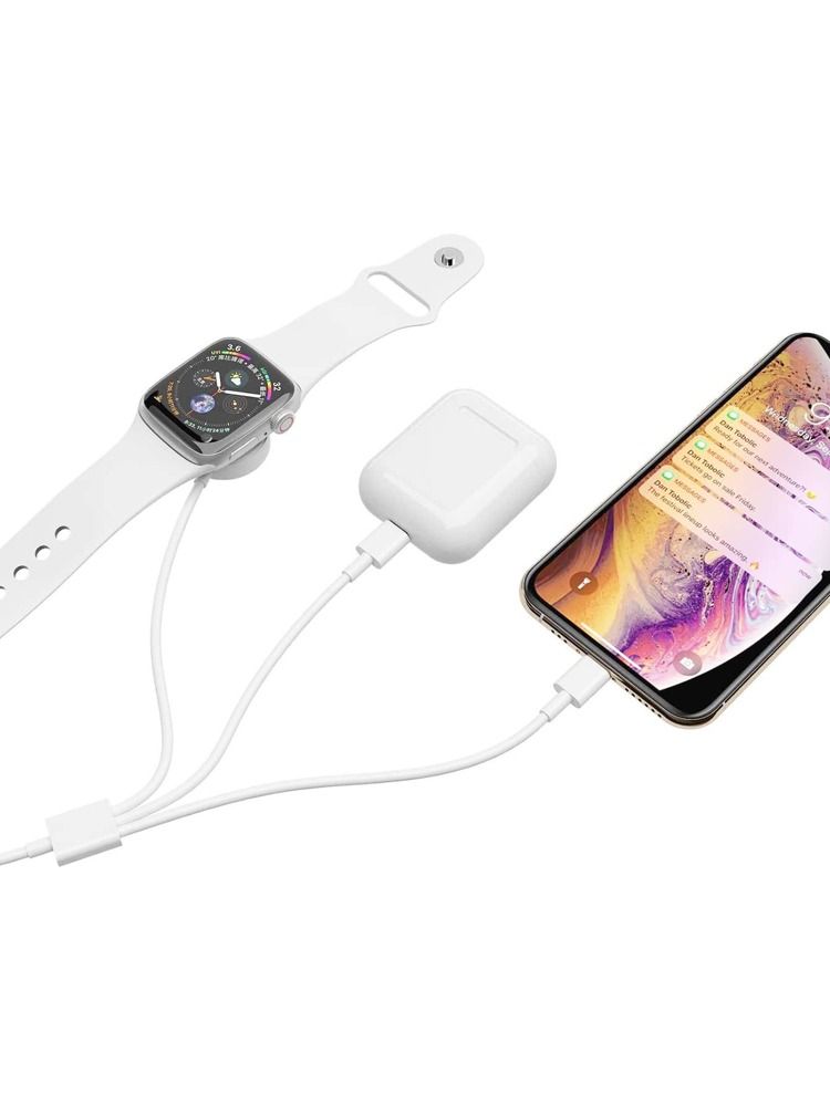 3 In 1 Wireless Charger Compatible With Apple Watch & Data Cable | SHEIN