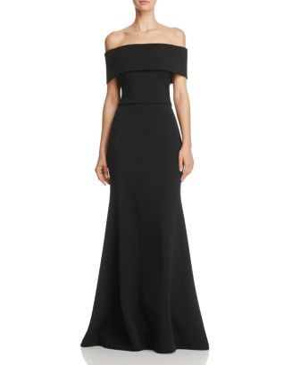 AQUA Off-the-Shoulder Scuba Crepe Gown - Exclusive  | Bloomingdale's Women | Bloomingdale's (US)