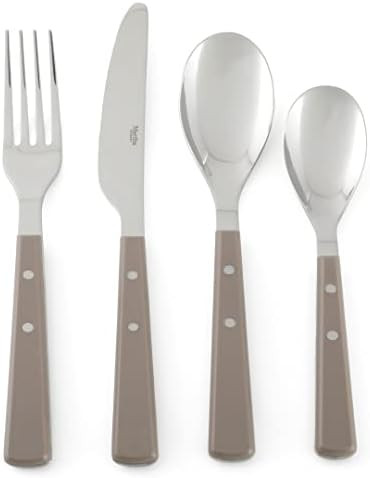 Martha Stewart Watercliffe 16 pc Flatware Set Stainless Steel w/ABS Handle - Warm Grey | Amazon (US)