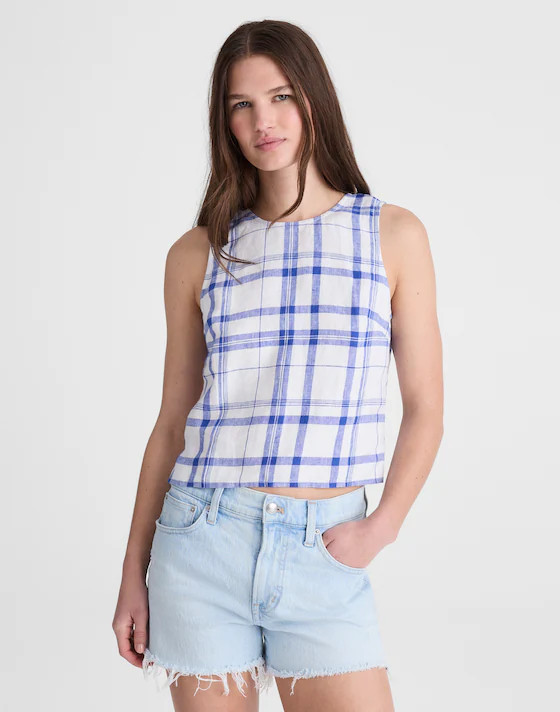 Tie-Back Shell Top in 100% Linen | Madewell