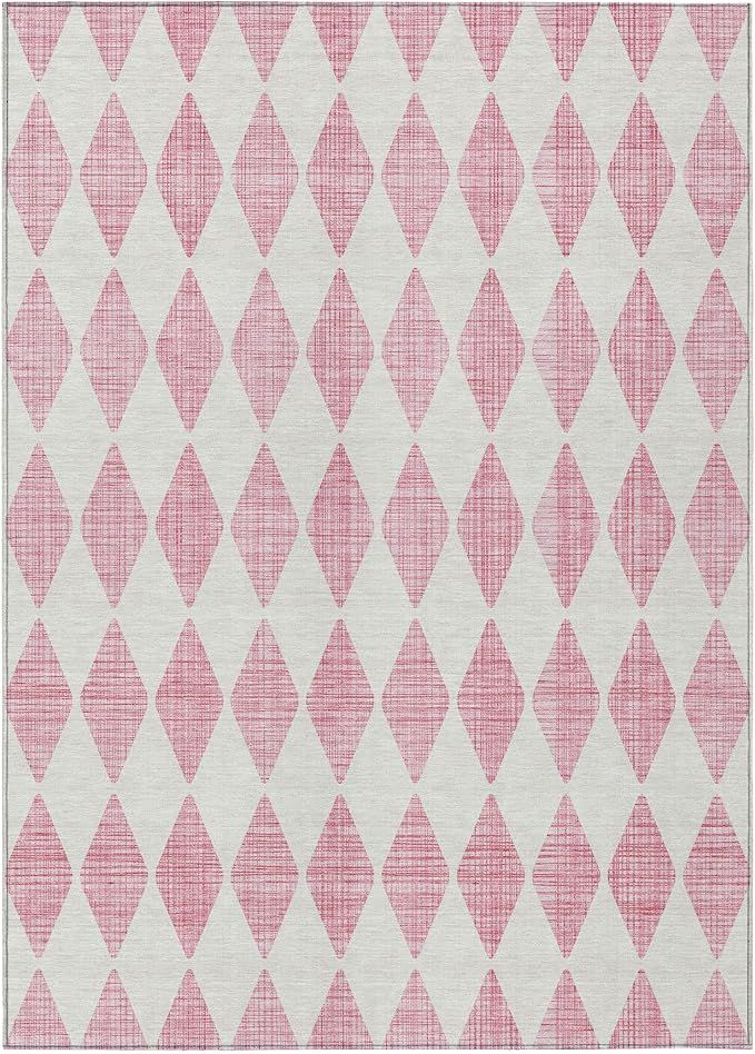 Chantille ACN578 Pink 3' x 5' Indoor Outdoor Area Rug, Easy Clean, Machine Washable, Non Shedding... | Amazon (US)