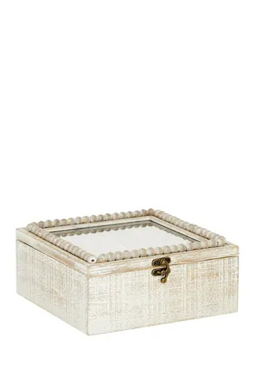 Willow RowWhite Wood Farmhouse Box - 4" x 9" x 9" | Nordstrom Rack