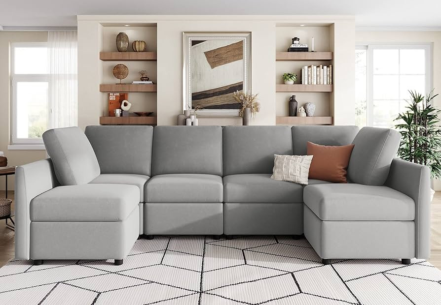 LINSY HOME Modular Sectional Sofa, Convertible U Shaped Sofa Couch with Storage, Memory Foam, Mod... | Amazon (US)