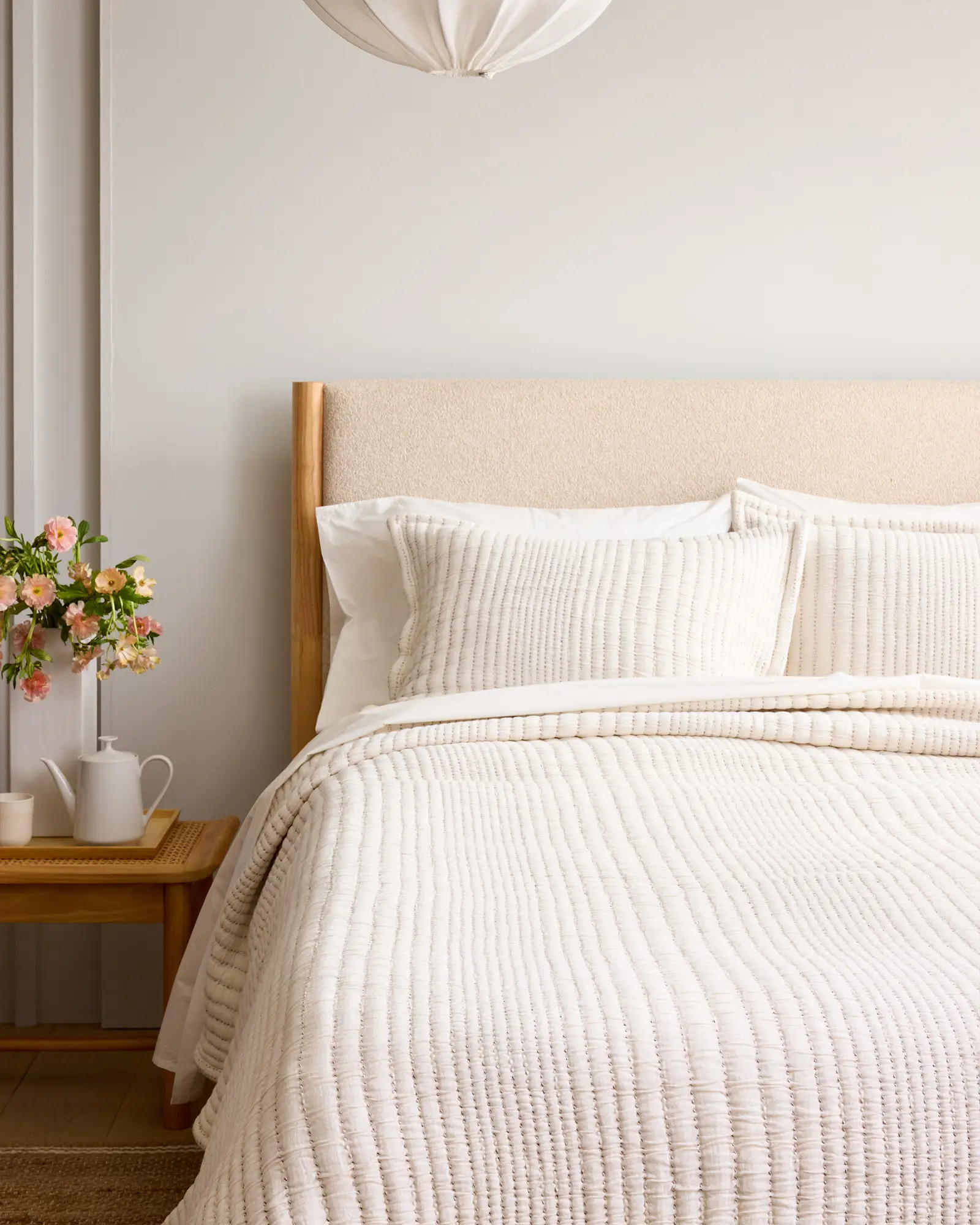 Organic Cotton Channel Quilt Set in Undyed | Quince