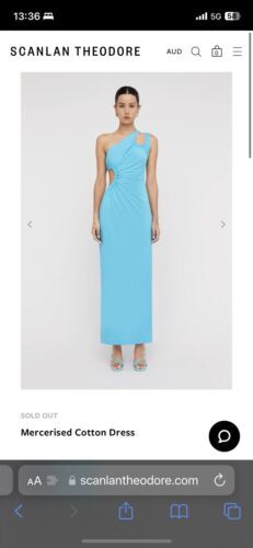 Scanlan Theodore mercerised cotton dress size 12 turquoise | eBay AU