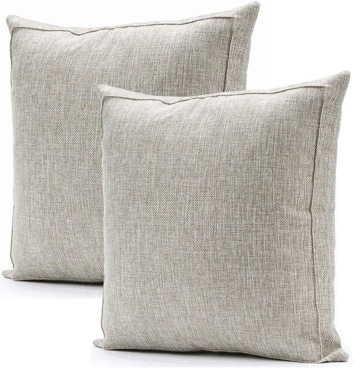 Jepeak Pack of 2 Burlap Linen Throw Pillow Covers Square Cushion Cases Farmhouse Modern Decorativ... | Amazon (US)