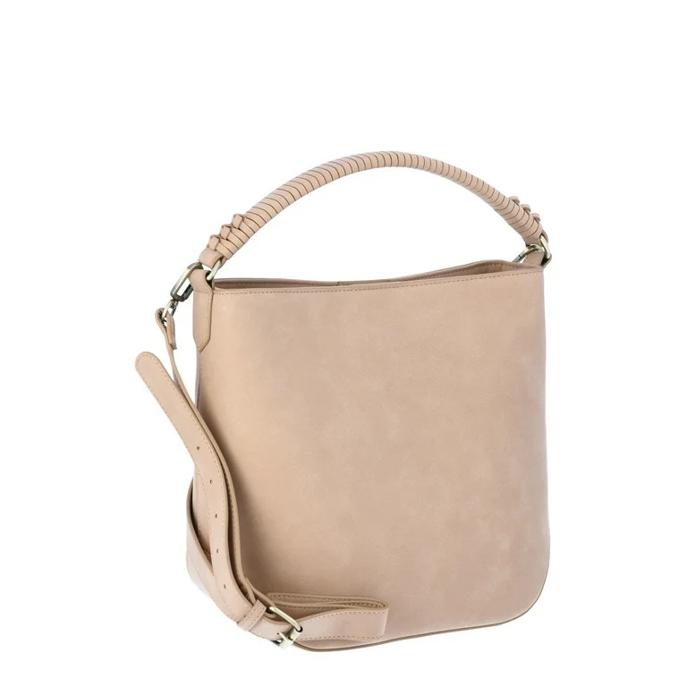Time and Tru Women's Bucket Crossbody Handbag, Mocha Splash | Walmart (US)