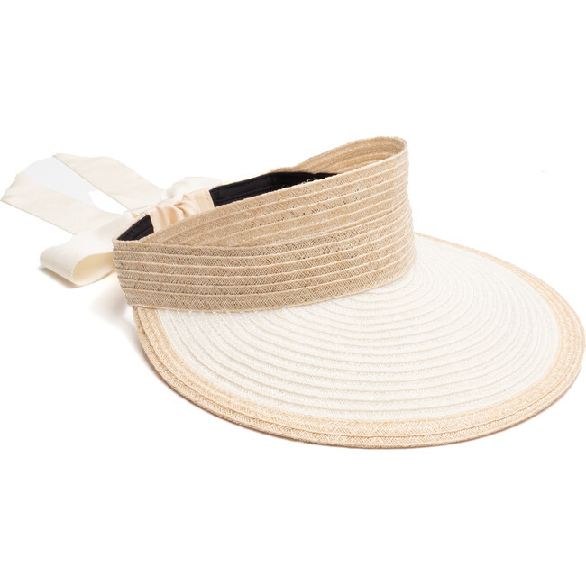 Women's Ricky Vented Hemp Packable Visor, Natural And Ivory | Maisonette