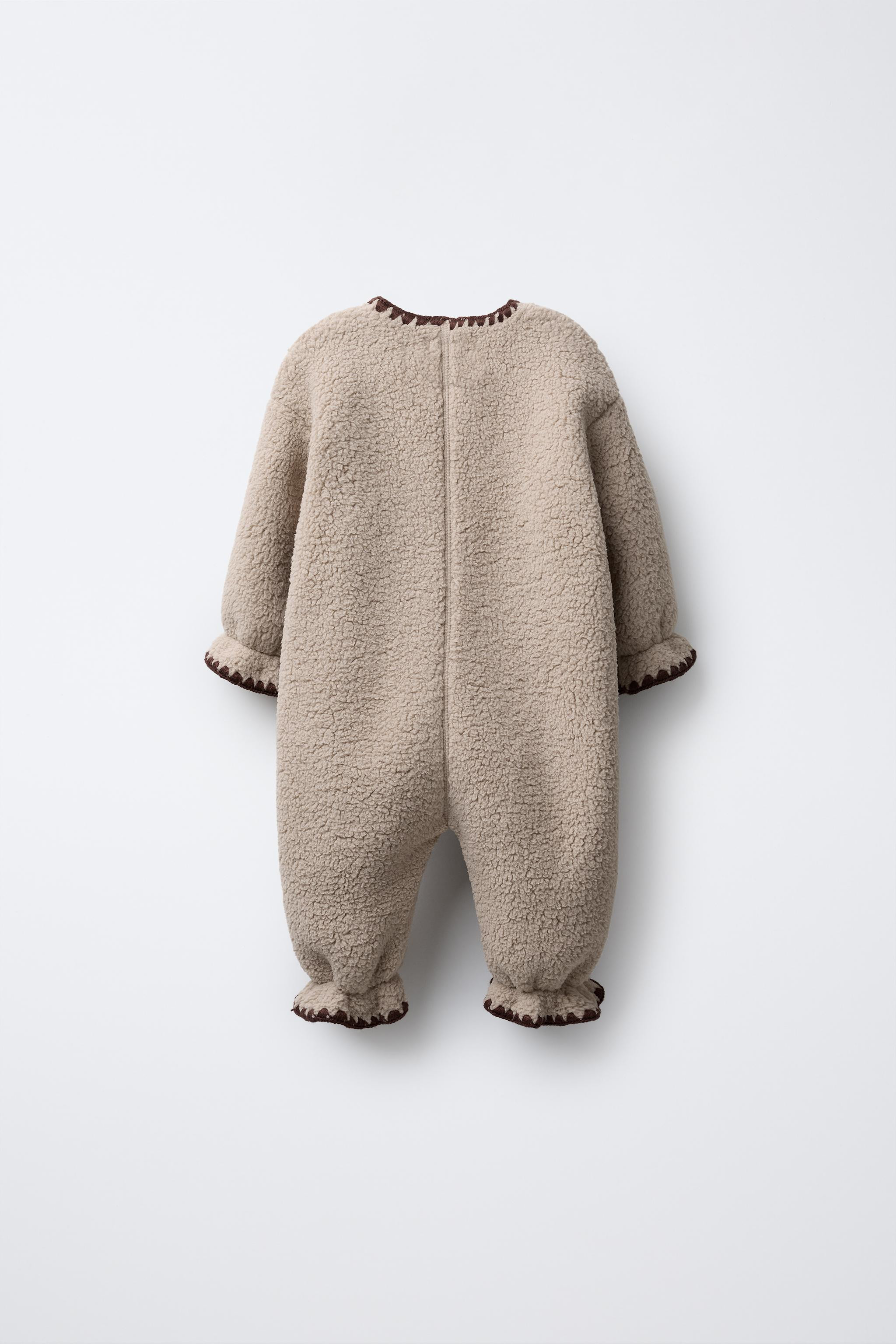 CONTRAST TRIM FLEECE ROMPER | Zara US