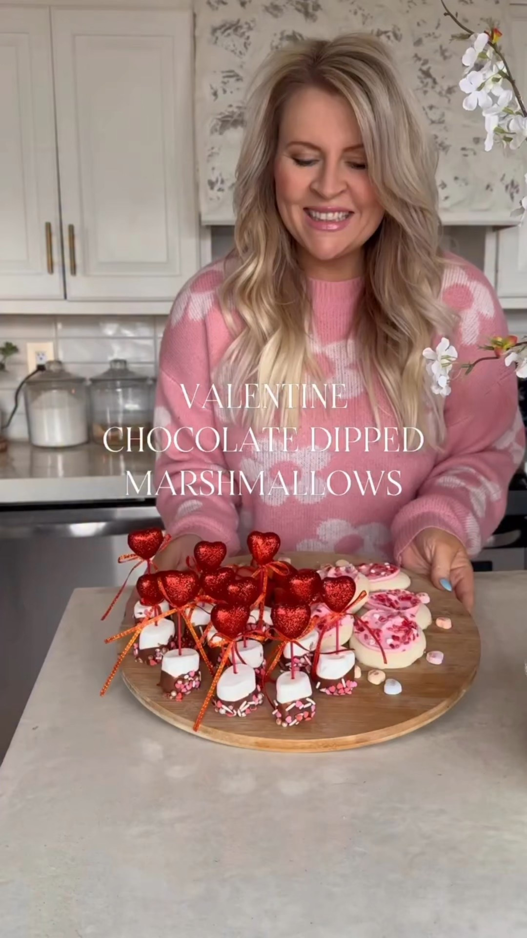 Valentine Chocolate Dipped Marshmallows

Talk about a super easy and fun Valentine’s Day snack item! These work perfect for adding to charcuterie boards or just alone! Info below! 

What you need:
-Marshmallows
-Melting chocolate
-Coconut oil
-Valentines sprinkles
-Valentines toothpick sticks

How to:
-Melt chocolate in microwave until smooth
-Dip marshmallows in chocolate and cover in sprinkles
-Insert Sticks
-Pop in fridge for a few minutes and enjoy! 
.
.
.
.
#diyhomedecor #diyhomeprojects #valentinesday #mycozyhome