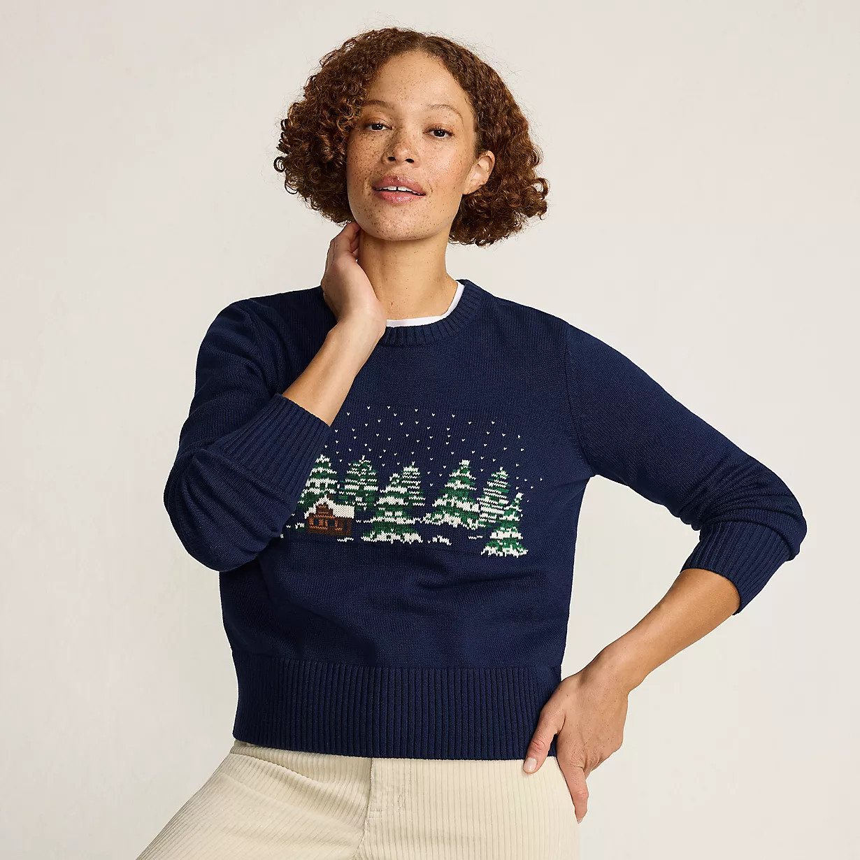 Women's Drifter Modern Jacquard Crew Neck Sweater | Lands' End (US)