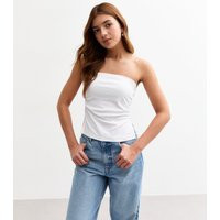 Girls' White Ruched Side Bandeau Top New Look | New Look (UK)