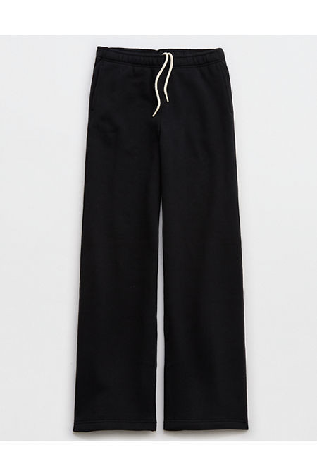OFFLINE By Aerie Cloud Fleece Trouser Women's True Black XXS | Aerie