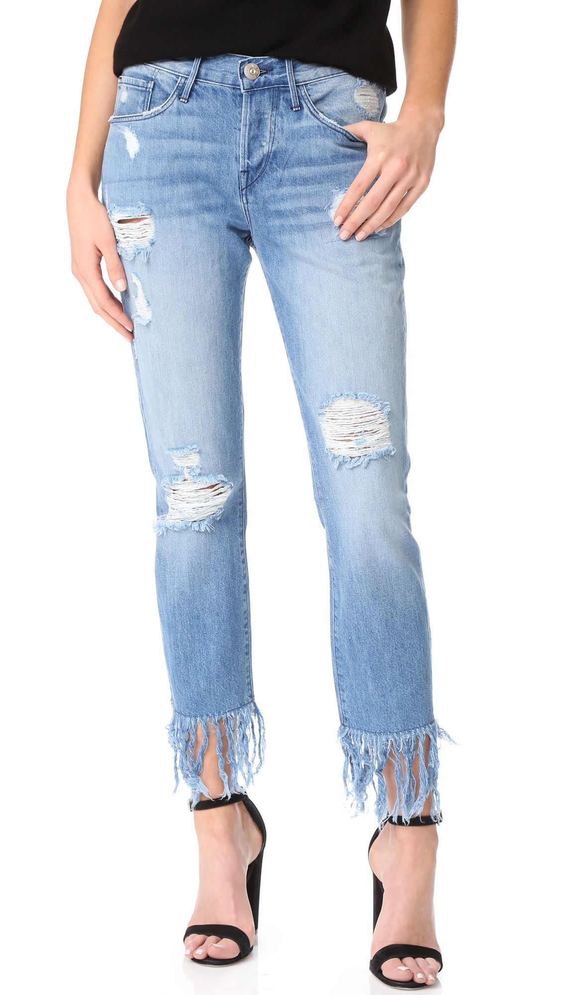 3X1 Wm3 Straight Crop Fringe Jeans - Mazzy | Shopbop