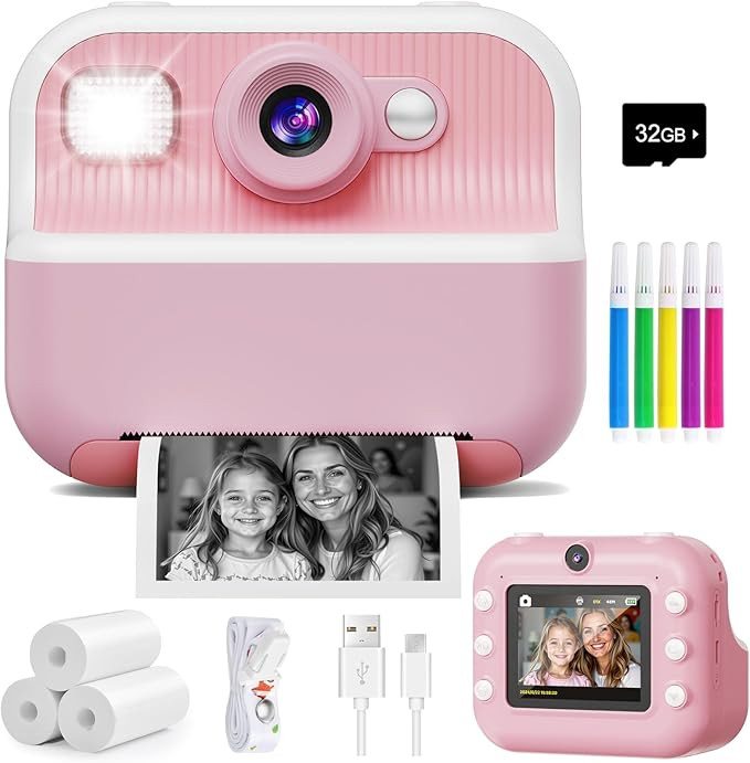 Instant Camera, Front Rear Dual Selfie Kids Camera with 1080P Videos, Holiday Birthday Gifts for ... | Amazon (US)