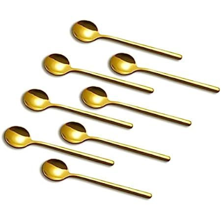 Amazon.com: 6-Piece Gold Plated Stainless Steel Espresso Spoons, MYLIFE Mini Teaspoons Set for Coffe | Amazon (US)