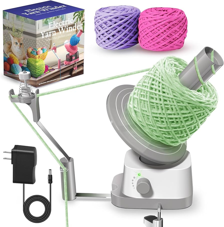 Yarn Winder, Electric Yarn Ball Winder for Crocheting, Efficiently Cake with Strong Tension Adjus... | Amazon (US)