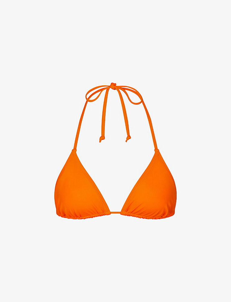 Halterneck stretch-recycled nylon bikini top | Selfridges