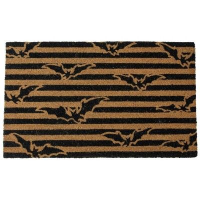 Northlight Natural Coir Flying Bats Halloween Doormat 18" x 30" | Target