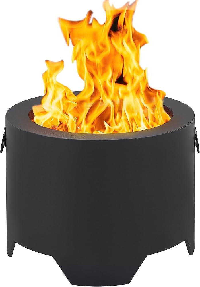 Yaheetech Fire Pit 23.5in Smokeless Fire Pit Tabletop with Stand Outdoor Wood Burning Firepit Set... | Amazon (US)