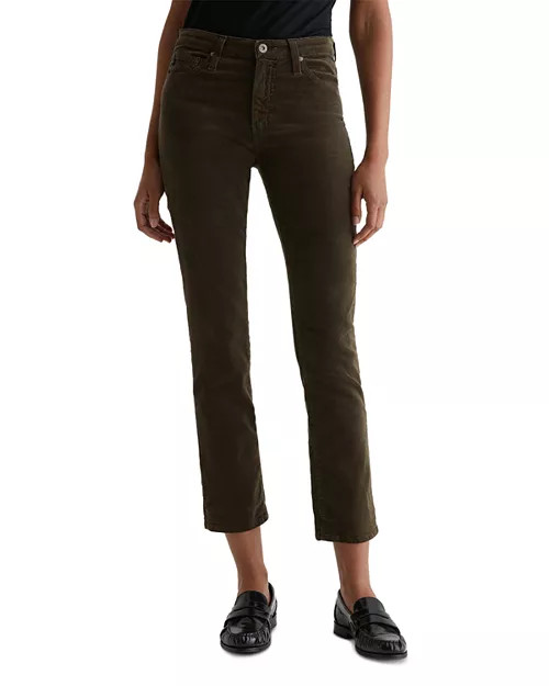 Mari Mid Rise Slim Straight Leg Jeans in Bordeaux Rouge | Bloomingdale's (US)