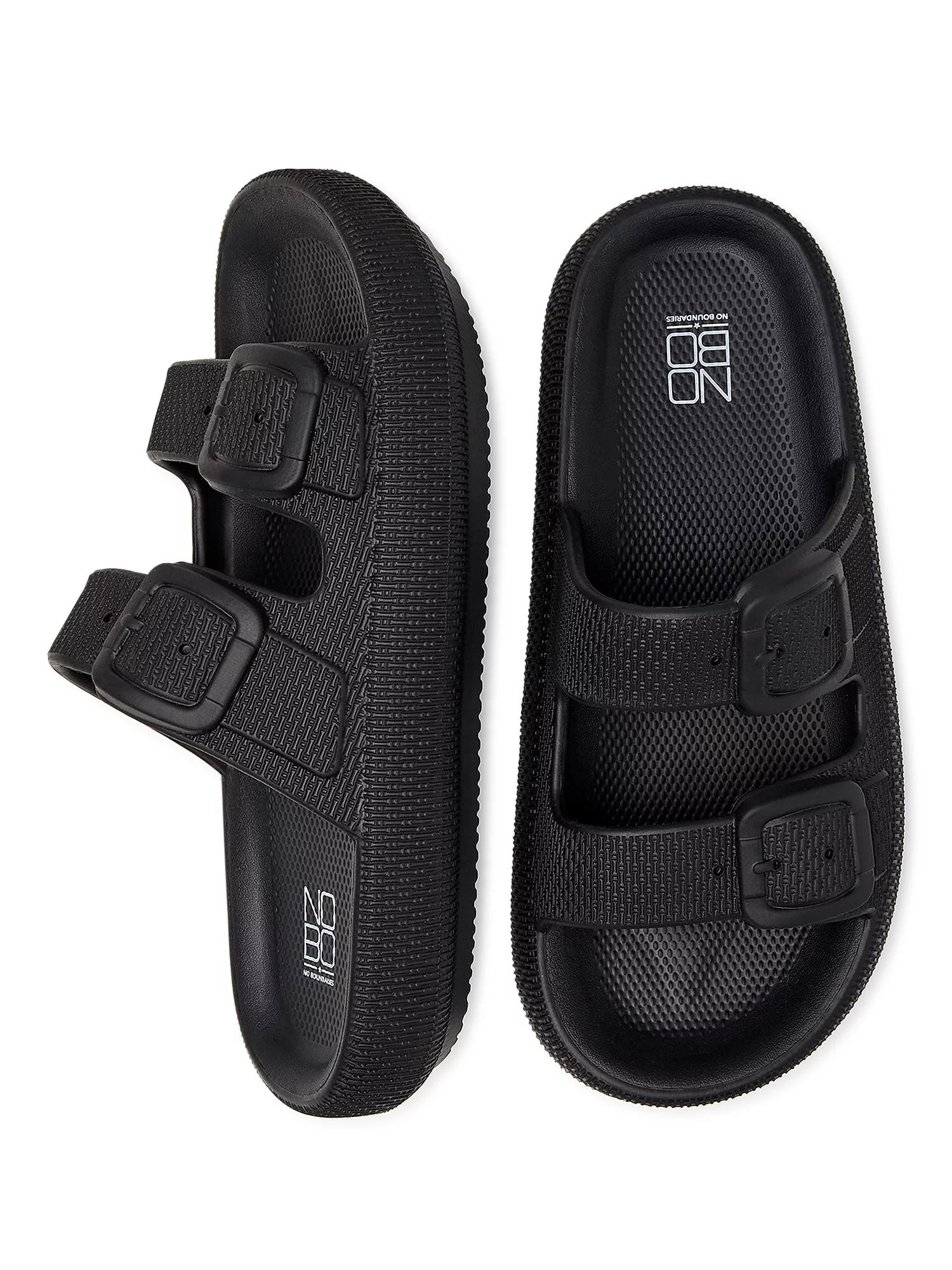 No Boundaries Womens 2 Buckle Comfort Slide | Walmart (US)