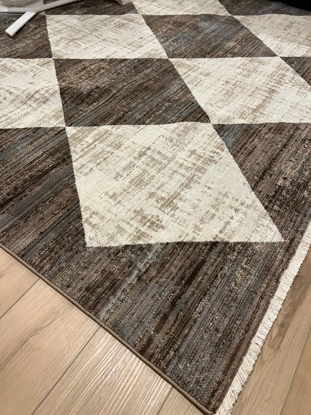 nuLOOM Fringed Performance Indoor Area Rug, Power Loomed, Easy Clean, Durable, Non-Shed, 4' x 6', Meline Beige | Amazon (US)