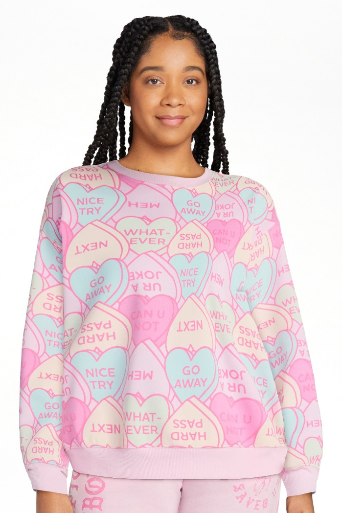 Candy Hearts Women's and Women's Plus Graphic Sweatshirt with Long Sleeves, Sizes XXS-4X | Walmart (US)