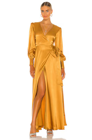 House of Harlow 1960 x REVOLVE Maxi Wrap Dress in Gold from Revolve.com | Revolve Clothing (Global)