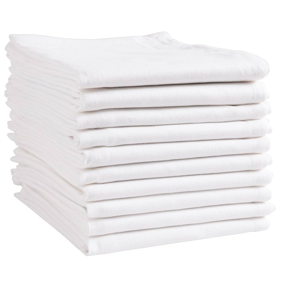KAF Home White Kitchen Towels, 10 Pack, 100% Cotton - 20 x 30, Soft and Functional Multi-Purpose,... | Amazon (US)