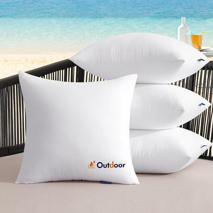 MIULEE Outdoor Pillows Set of 4 20x20 Waterproof Throw Pillow Inserts, Decorative Water Resistant... | Amazon (US)