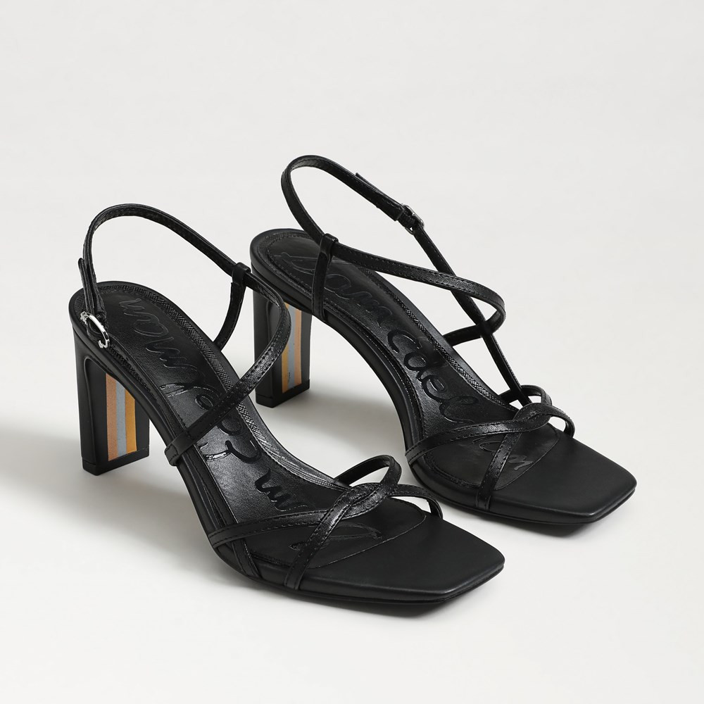 Sam Edelman Elissa Strappy Heel Sandal Black Leather 9.0 | Sam Edelman CA