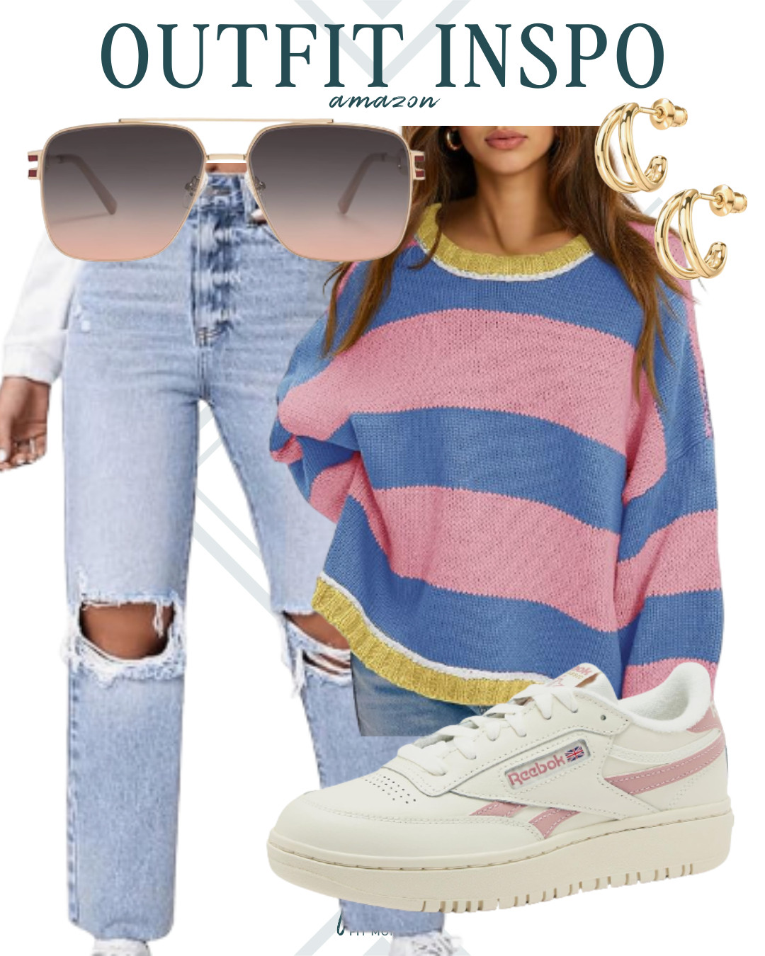 Love the fun pops of color in this sweater 💕💙 the easiest way to brighten up a casual denim day.  

 #LTKootd #LTKFindsUnder50