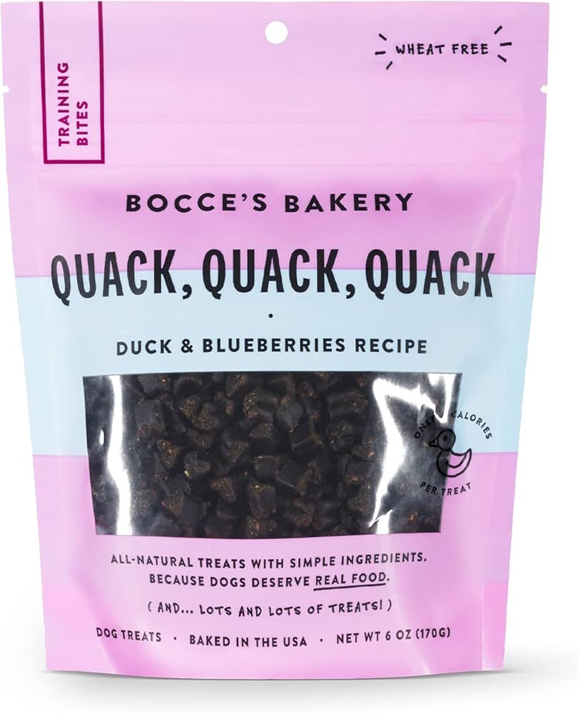Bocce's Bakery Quack, Quack, Quack Training Treats for Dogs, Wheat-Free Dog Treats, Made with Rea... | Amazon (US)