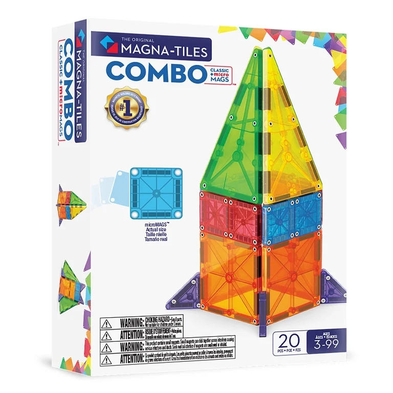 MAGNA-TILES Combo 20-Piece Magnetic Construction Set, the Original Magnetic Building Brand | Walmart (US)