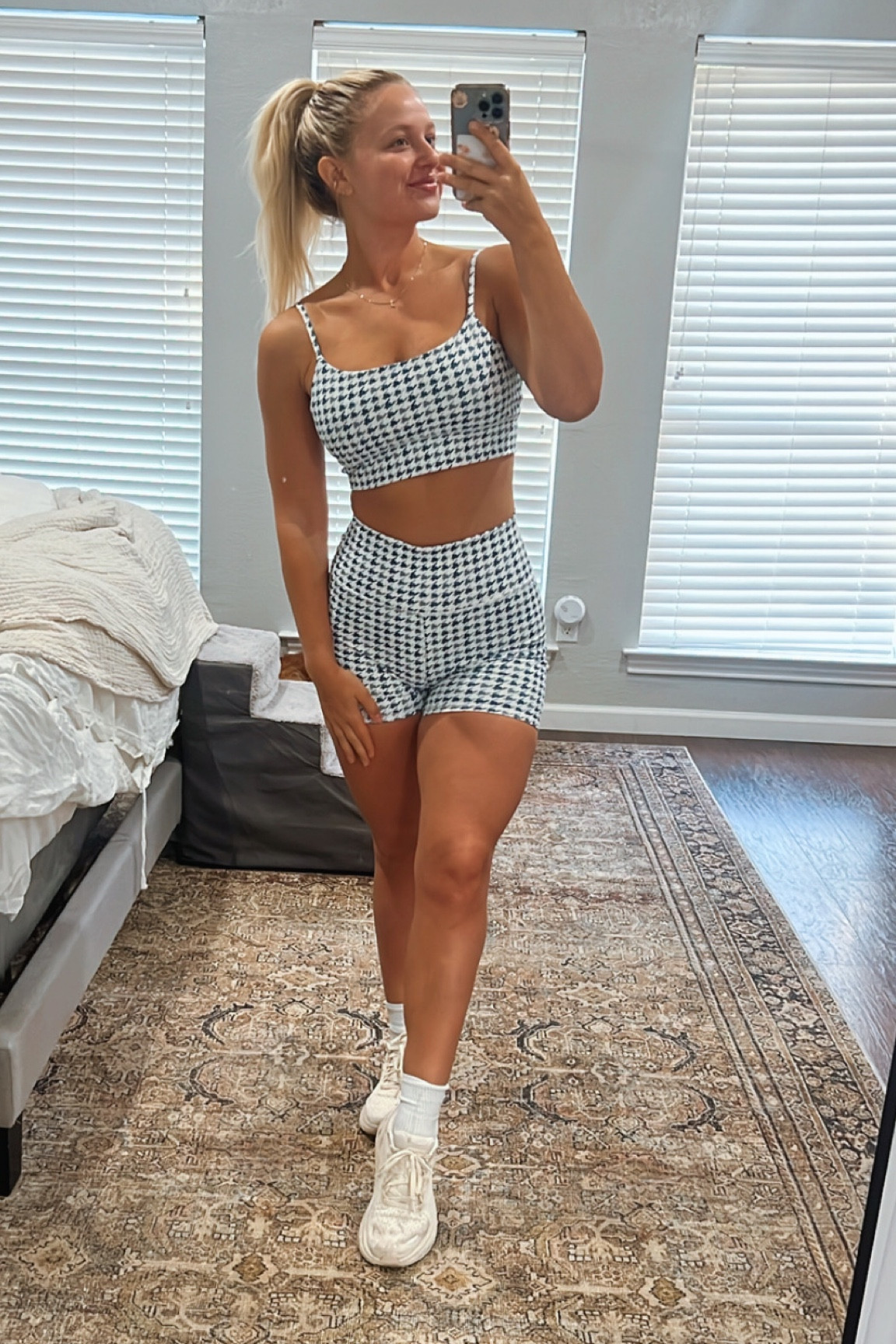 Cutest white and blue workout set from Z Supply!