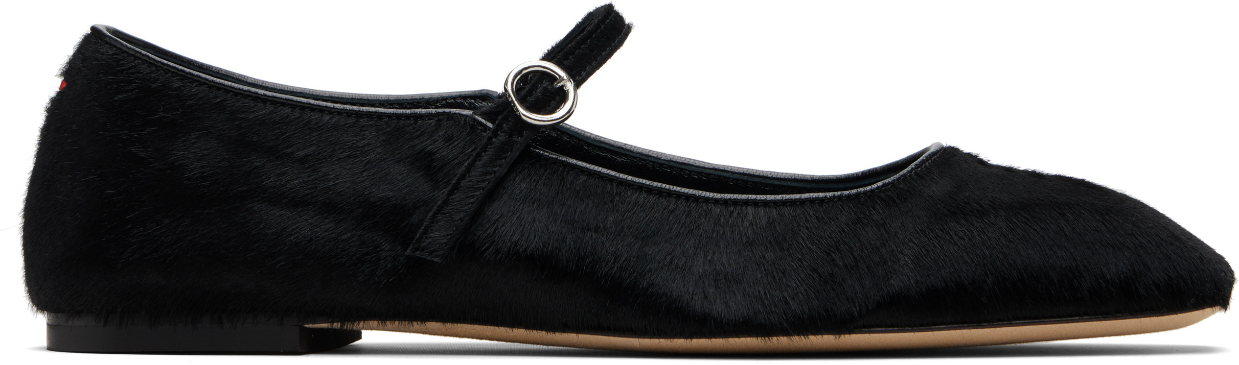 Aeyde Black Uma Ponyhair Mary-Jane Ballerina Flats | SSENSE