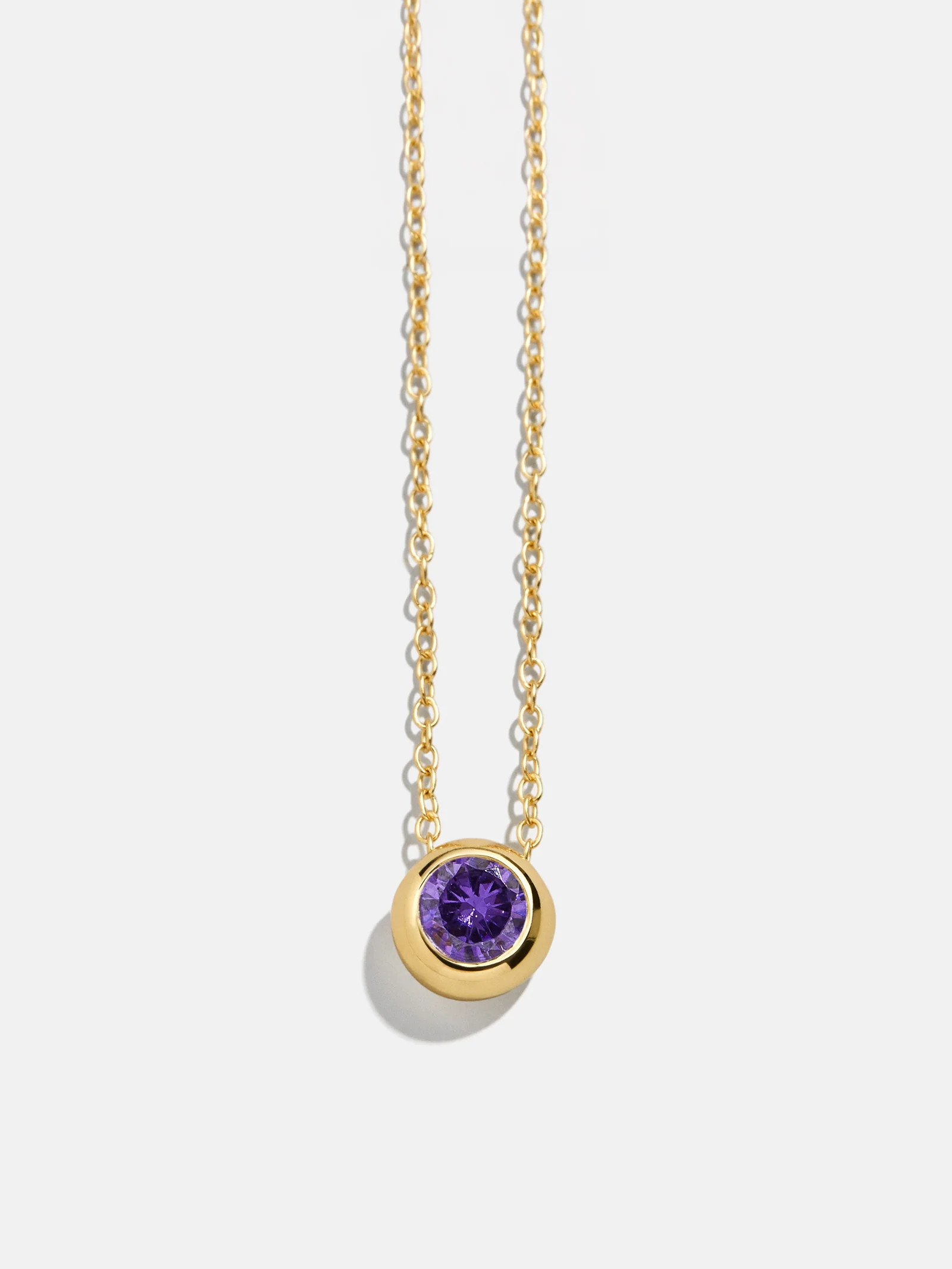 18K Gold Birthstone Pendant Necklace - Amethyst | BaubleBar