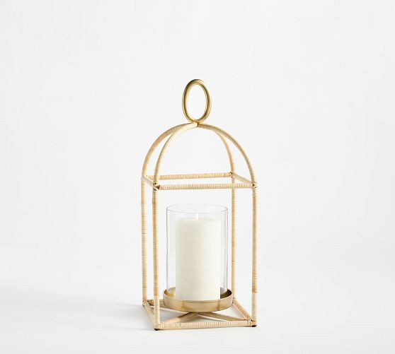Fallon Forged-Iron & Rattan Outdoor Lantern | Pottery Barn (US)