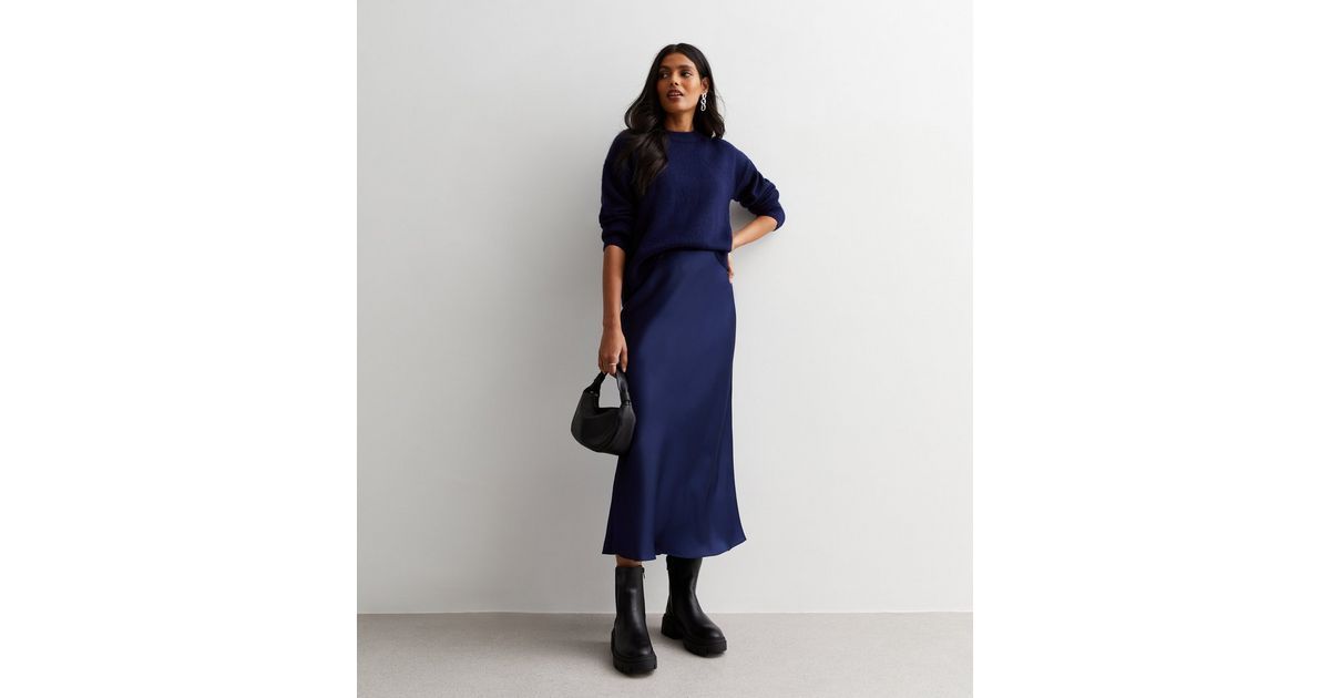 Navy Satin Bias Cut Midaxi Skirt
						
						Add to Saved Items
						Remove from Saved Items | New Look (UK)