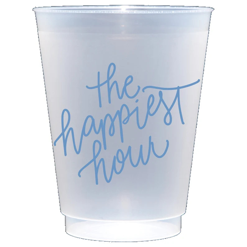 The Happiest Hour Party Cup | Set of 8 16oz Frosted Shatterproof Cup | Hostess Gift, Happy Hour C... | Etsy (US)