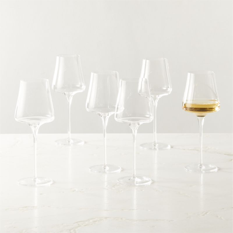 Estera Clear White Wine Glasses Set of 6 + Reviews | CB2 | CB2