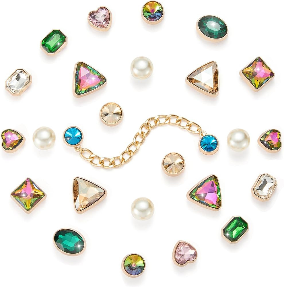 Bling Shoe Charms for Girls, Luxury Chain and Cute Jewelry Decoration Accessories for Women Party... | Amazon (US)