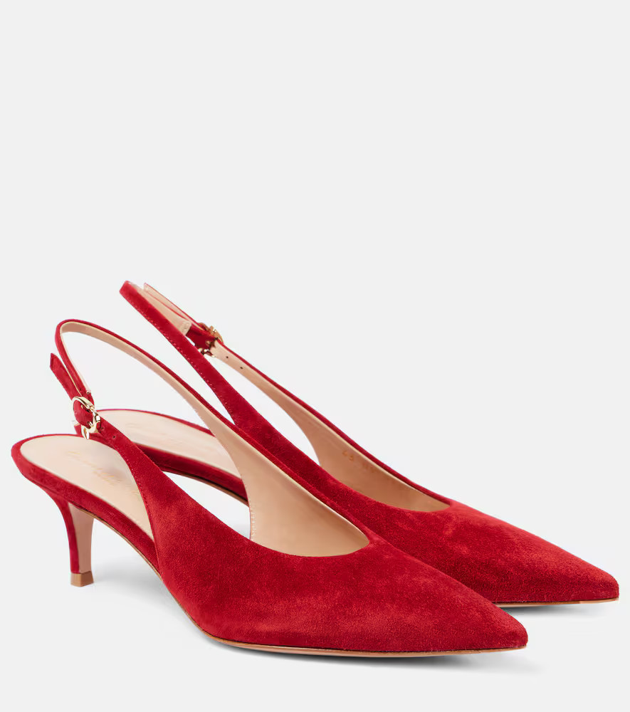Gianvito Rossi Robbie 스웨이드 슬링백 펌프스 | Mytheresa (INTL)