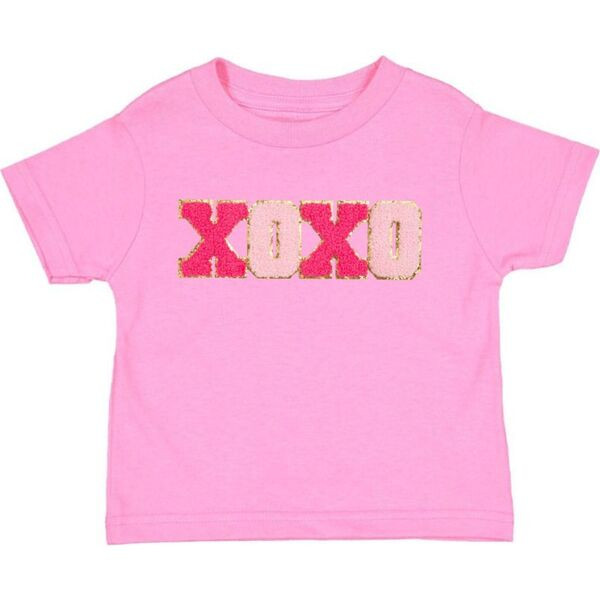 XOXO Patch Valentine's Day Short Sleeve T-Shirt, Raspberry | Maisonette