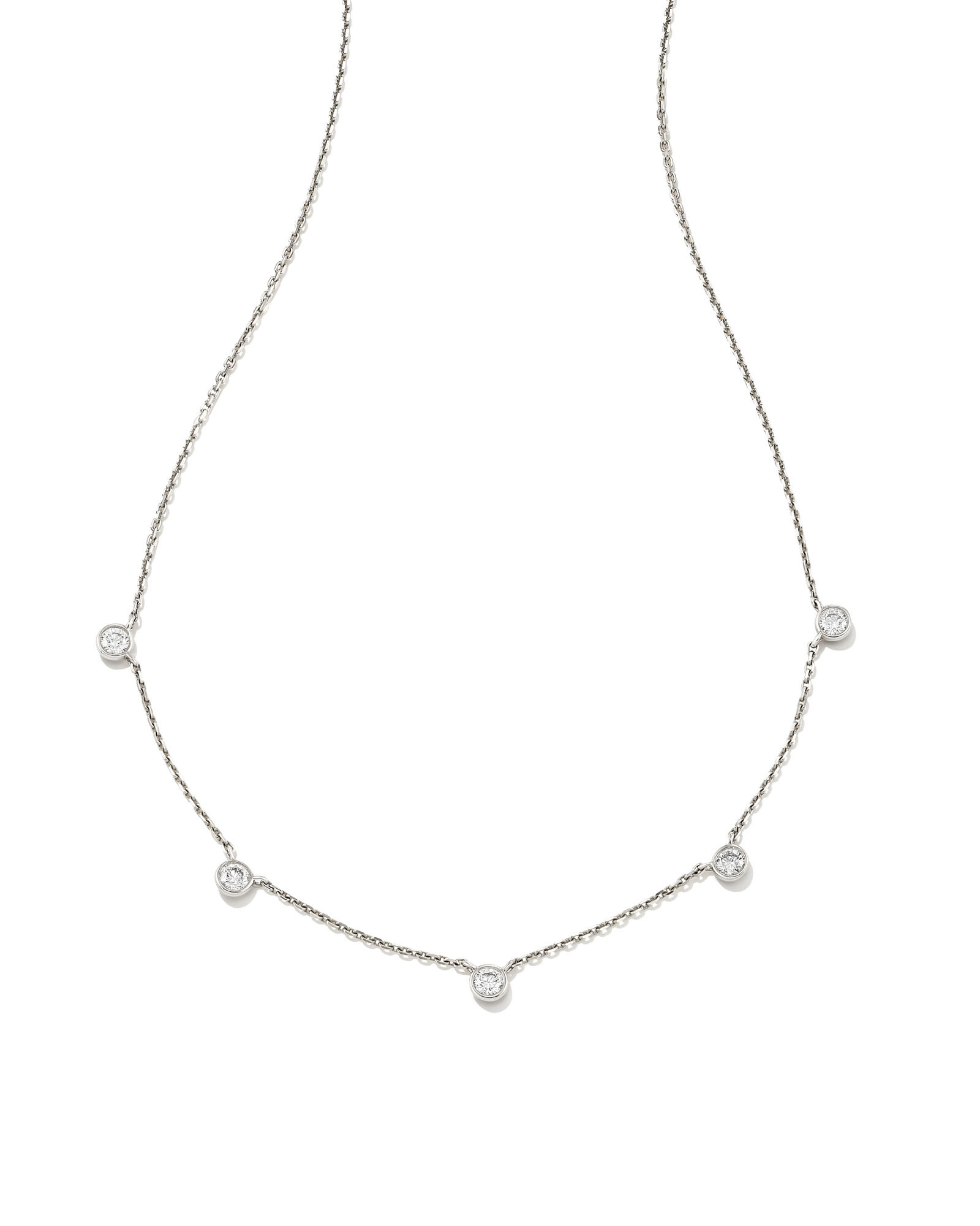 Audrey 14k White Gold Strand Necklace in White Diamond | Kendra Scott | Kendra Scott