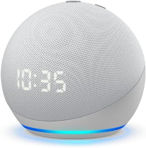 Echo Dot (4th Gen) | Smart speaker with clock and Alexa | Glacier White | Amazon (US)