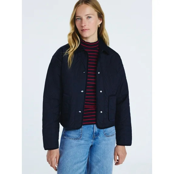 Free Assembly Women's and Women's Plus Floral Quilted Jacket, Sizes XS-4X | Walmart (US)